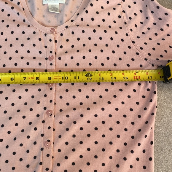 Worthington - silk blend polka dot cardigan. Size S - Picture 6 of 10